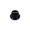 KB-244-V Boston  bell knob, Stallion, for inch type pot shaft, black, volume