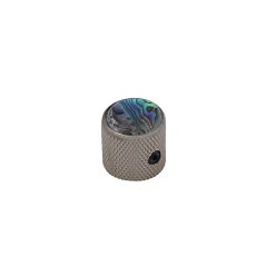   KBN-237 Boston  dome knob with abalone inlay, 18x18mm with set screw, black nickel