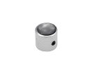 KCH-239 Boston  dome knob with black pearl inlay, 18x18mm with set screw, chrome