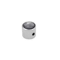   KCH-239 Boston  dome knob with black pearl inlay, 18x18mm with set screw, chrome