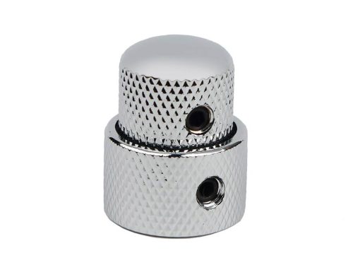 KCH-280 Boston  double dome knob, metal, 15x14 + 19x12mm, with set screws allen type, shaft size 6,0 + 8,0, chrome