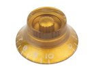 KG-160-IM Boston  bell knob, transparent gold, fits 24 fine (CTS) and 18 coarse knurl (Alpha), m.i. Japan