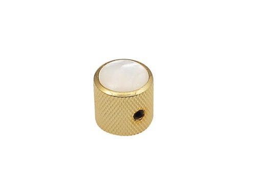 KG-236 Boston  dome knob with pearloid inlay, 18x18mm with set screw, gold