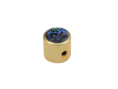 KG-237 Boston  dome knob with abalone inlay, 18x18mm with set screw, gold