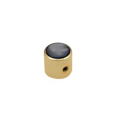   KG-239 Boston  dome knob with black pearl inlay, 18x18mm with set screw, gold