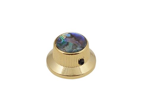 KG-262 Boston  bell knob with abalone inlay, gold