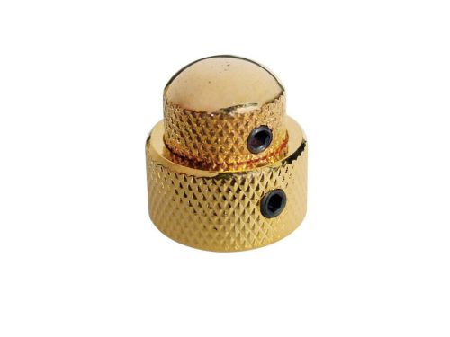 KG-270 Boston  double dome knob, metal, 14x11 + 19x10mm, with set screws allen type, shaft size 3,0 + 6,0, gold