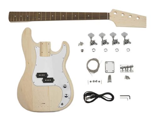 KIT-PB-15 Boston  guitar assembly kit, Puncher Bass model, mahogany body, maple neck, 1 pickup