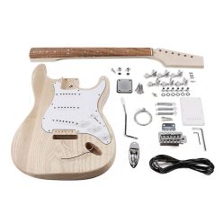   KIT-ST-35 Boston  guitar assembly kit, Stallion model, ash body, maple neck, pauferro fb, S-S-S pickups