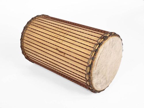 KKKM11 Kangaba  dundun kenkeni Mali, boumou wood, cow skin heads, pre-stretched rope, (approximately) 29x48cm