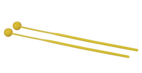 KL-02 Hayman  mallets, pair, tapered plastic shaft, 305 x 7 mm., 21 mm. head, hard yellow plastic