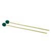 KL-07 Hayman  mallets, pair, plastic shaft, 370 x 7 mm., 32 mm. head, medium green yarn