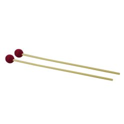   KL-08 Hayman  mallets, pair, plastic shaft, 370 x 7 mm., 32 mm. head, hard red yarn