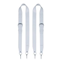 KR10 Boston  marching bass drum slings, leather, pair, white