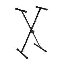   KS-101 Boston  keyboard stand, black, X-model, twist lock, bolt-on tiers, compact packaging