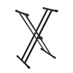   KS-201 Boston  keyboard stand with 35,5cm top tubes, black, XX-model, twist lock, bolt-on tiers, compact packaging