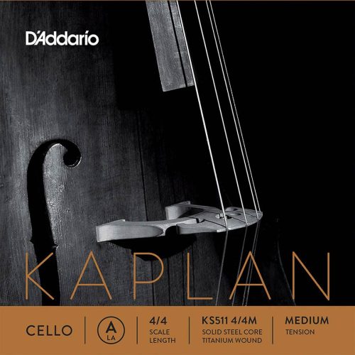 KS511-44M D'Addario Kaplan cello string A-1, titanium wound on steel core