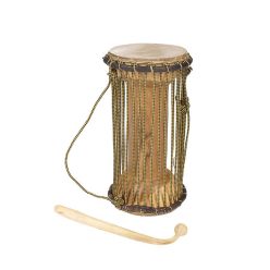   KTM04 Kangaba  small tama (talking drum), dugura wood, goat skin heads, pre-stretched rope, (approx.) 11x25cm