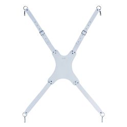   KV10V Boston  marching bass drum sling, vest model, white, padded leather