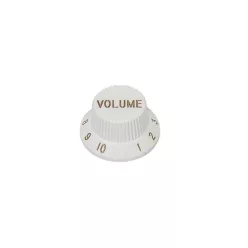   KW-1726-V Boston  bell knob, Stallion, white, fits both 24 fine (CTS) and 18 coarse knurl (Alpha), m.i. Japan, volume