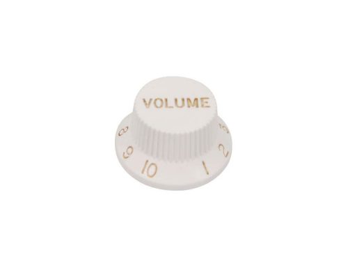 KW-244-V Boston  bell knob, Stallion, for inch type pot shaft, white, volume