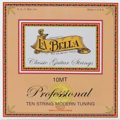   L-10MT La Bella Multi-String Guitars string set classic, clear nylon trebles and silverplated basses, for 10-string