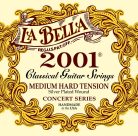 L-2001MH La Bella 2001 Series string set classic, professional, clear nylon trebles & silverplated basses, medium hard tension