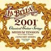 L-2001M La Bella 2001 Series string set classic, professional, clear nylon trebles & silverplated basses, medium tension