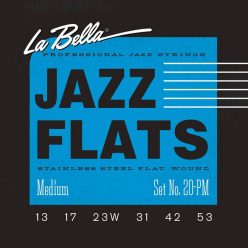   L-20PM La Bella Flat Wound Stainless string set electric, ribbon wound, medium, 013-017-023w-031w-042-053