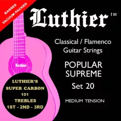   L-20SC Luthier Super Carbon 101 string set classic, flamenco Popular Supreme, medium tension, with carbon trebles