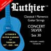 L-30SC Luthier Super Carbon 101 string set classic, Concert White Silver, medium-hard tension, with carbon trebles