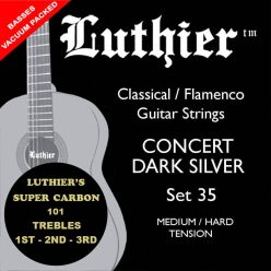   L-35SC Luthier Super Carbon 101 string set classic, Concert Dark Silver, medium-hard tension, with carbon trebles