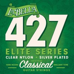   L-427 La Bella Elite string set classic, clear nylon trebles & silverplated basses