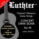 L-45SC Luthier Super Carbon 101 string set classic, Concert Dark Silver, hard tension, with carbon trebles