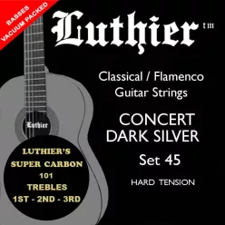   L-45SC Luthier Super Carbon 101 string set classic, Concert Dark Silver, hard tension, with carbon trebles