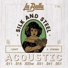 L-710L La Bella Silk & Steel string set acoustic, light, 011-014-023-031-041-051