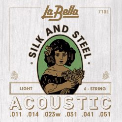   L-710L La Bella Silk & Steel string set acoustic, light, 011-014-023-031-041-051