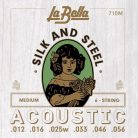 L-710M La Bella Silk & Steel string set acoustic, medium, 012-016-025-033-046-056