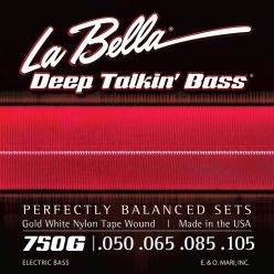   L-750G La Bella Deep Talkin' Bass string set electric bass, gold white nylon tape wound, light, 050-065-085-105