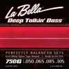 L-750G La Bella Deep Talkin' Bass string set electric bass, gold white nylon tape wound, light, 050-065-085-105