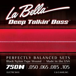   L-750N La Bella Deep Talkin' Bass string set electric bass, black nylon tape wound, light, 050-065-080-105 longscale