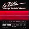 L-760F-MUS La Bella Deep Talkin' Bass string set electric bass, stainless steel flatwound, 30" scale, 043-060-082-104