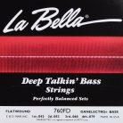 L-760FD La Bella Deep Talkin' Bass string set electric bass, stainless steel flatwound for Danelectro, 042-053-060-079