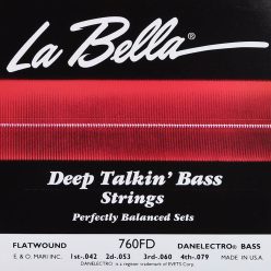   L-760FD La Bella Deep Talkin' Bass string set electric bass, stainless steel flatwound for Danelectro, 042-053-060-079