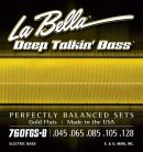 L-760FGS-B La Bella Deep Talkin' Bass string set electric 5-string bass, gold flats, 045-065-085-105-128 long scale