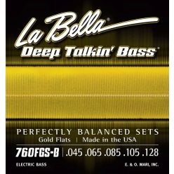   L-760FGS-B La Bella Deep Talkin' Bass string set electric 5-string bass, gold flats, 045-065-085-105-128 long scale
