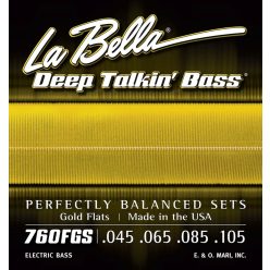   L-760FGS La Bella Deep Talkin' Bass string set electric bass, gold flats, 045-065-085-105 long scale