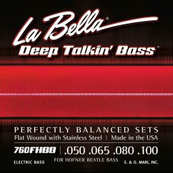   L-760FHBB La Bella Deep Talkin' Bass string set electric bass, for Hofner Beatle, stainless steel flatwound, 050-065-080-100 shortscale