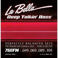   L-760FM La Bella Deep Talkin' Bass string set electric bass, stainless steel flatwound, medium, 049-069-089-109
