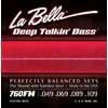 L-760FM La Bella Deep Talkin' Bass string set electric bass, stainless steel flatwound, medium, 049-069-089-109